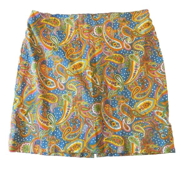 Jones New York Dresses & Skirts - Jones New York Signature Retro Pencil Skirt Womens 16 Multi Paisley Vented Back